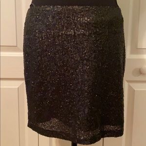 MM Couture black mini sequin skirt
